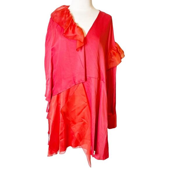 NWT MSGM ruffled asymmetric wrap dress ruffle sz 42 - Picture 10 of 12